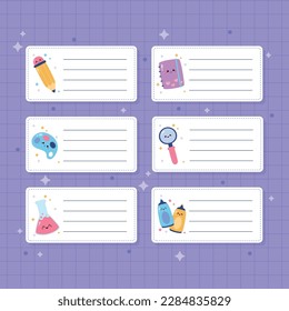 Hand drawn cute education label set illustration vector design