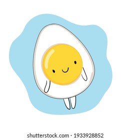 Hand drawn cute egg on blue background vector illustration