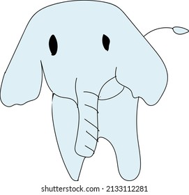Hand drawn cute elephant illustration