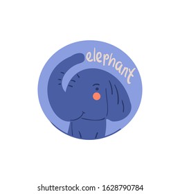 hand drawn cute elephant Vector illustration. Creative animal texture for fabric, wrapping, textile, wallpaper, apparel.