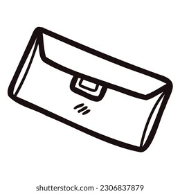 Cuadrado de mano dibujado lindo en estilo doodle aislado en el fondo