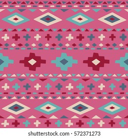 Hand drawn cute ethnic seamless pattern. Graphic background. Boho style