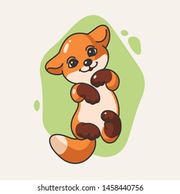 Hand drawn cute firefox illustration background vector