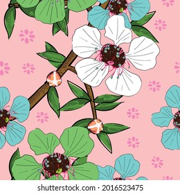 Handgezeichnet süße, florale kleine, nahtlose Muster für Modedrucke Dekoration, Stoff, Tapete und alle Drucke auf der Hintergrund-Erdton-Farbe.