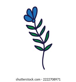 La mano dibujó una linda flor. Flor estilizada en estilo doodle. Impresión botánica a mano libre. Elemento floral aislado. Impresión, diseño de afiches. Ilustración del vector