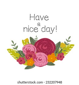 Hand drawn cute flower vector illustration
