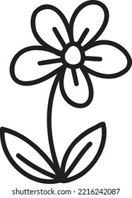 Hand Drawn cute flowers illustration isolated on background