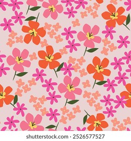 Dibujado a mano lindas flores, patrones sin fisuras con flores para la tela, textiles, ropa, arte de la pared, Fondo de pantalla, cubierta, Anuncio, cartel, decoración interior, fondos naturales.