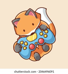 hand drawn cute fox illustration design vector