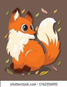Hand Drawn Cute Fox Vector Illustration