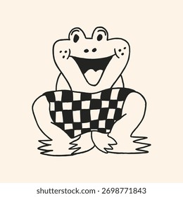 hand drawn cute frog abstract illustration