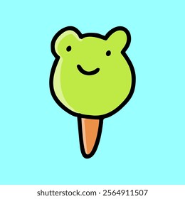 Hand drawn Cute Frog ice cream