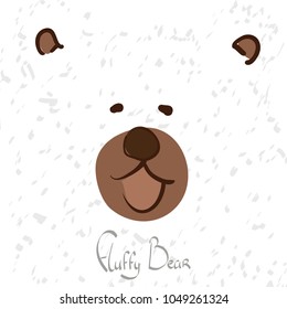 Hand drawn cute funny bear face