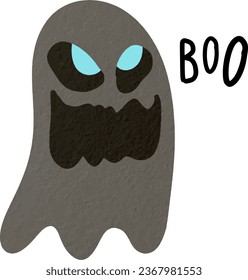 fantasma lindo dibujado a mano de halloween
