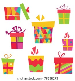 Hand drawn cute gift box vector
