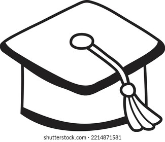 Ilustración de la tapa de graduación linda dibujada a mano aislada en el fondo