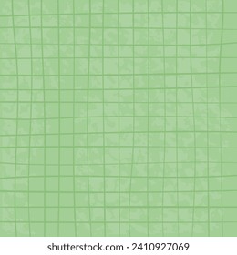Hand drawn cute grid. doodle green plaid pattern with Checks. Graph square background with brush charcoal texture. Line art freehand grid vector outline grunge print.