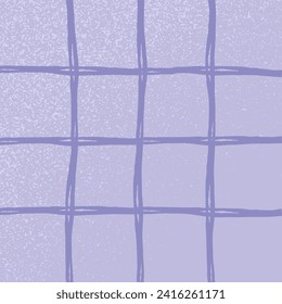 La mano dibujó una linda cuadrícula. lila de doodle, púrpura, violeta, lavanda con chequitos. Gráfica de fondo cuadrado con textura. Impresión de grunge vectorial de rejilla de dibujo de línea de mano libre.