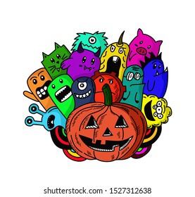 Hand drawn cute Halloween doodles