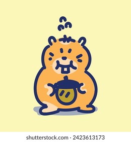 Hand drawn cute hamsters illustration