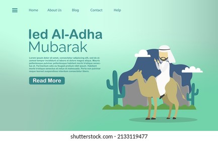 handgezeichnet süß Eid al-Adha gut für Banner und Landing-Page-Vorlage