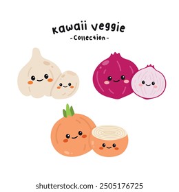 Hand Drawn Cute Healthy Vegetable Character Illustration