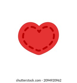 Hand drawn cute heart. Vector Valentine's day clipart.