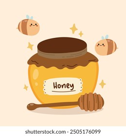 Hand Drawn Cute Honey Bee Vector Illustration