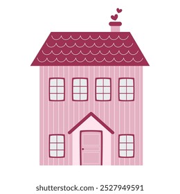 Hand drawn cute house flat vector