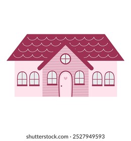 Dibujado a mano linda casa plana Vector