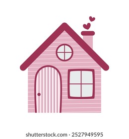 Hand drawn cute house flat vector