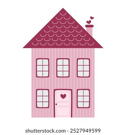 Hand drawn cute house flat vector