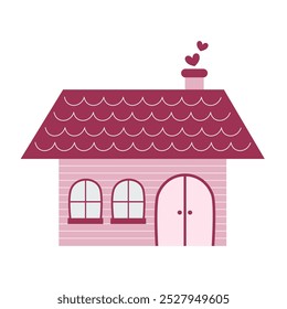 Dibujado a mano linda casa plana Vector