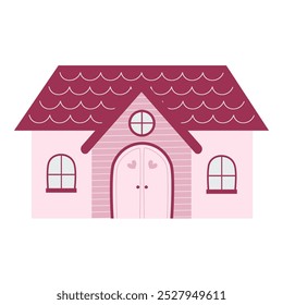 Hand drawn cute house flat vector