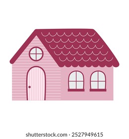 Hand drawn cute house flat vector