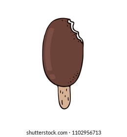 Hand drawn cute ice cream. Vector design.