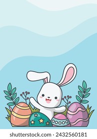 Hand drawn cute illustration easter, wallpaper, easter background