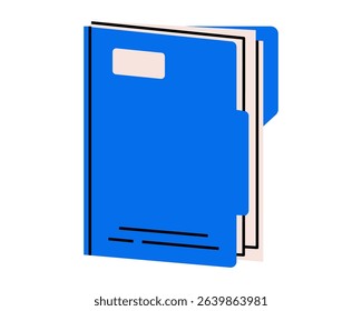 Hand drawn cute illustration of folder with documents. Flat vector corporate file archive doodle. Planning or time management icon. Paper office data. Backup or system organizer. Isolated.