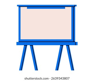 Hand drawn cute illustration of presentation slide board. Flat vector education whiteboard in colored doodle style. Planning or time management icon. Business seminar. Meeting brainstorm. Isolated.
