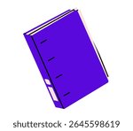 Hand drawn cute illustration of ring binder. Flat vector corporate file archive doodle. Folder with documents icon. Paper office data. Backup or system organizer. Isolated.