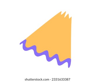 Hand drawn cute illustration of school pencil shavings. Flat vector college stationery, pencil sharpening waste in colored doodle style. Education or study sticker, icon. Back to school. Isolated.