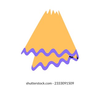 Hand drawn cute illustration of school pencil shavings. Flat vector college stationery, pencil sharpening waste in colored doodle style. Education or study sticker, icon. Back to school. Isolated.