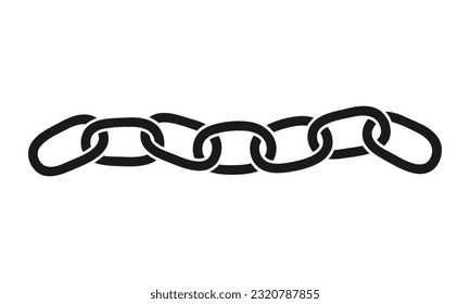 Hand dibujó una linda ilustración de las cadenas inmaculadas. Serie de enlaces conectados. Red vectorial plana o comunicación en estilo doodle. Salud mental, adicción, limitante, icono. Aislado sobre blanco