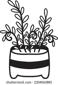 Hand Drawn cute indoor plant illustration isolated on background
