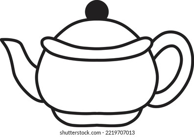 Hand Drawn cute kettle illustration isolated on background