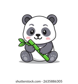 desenho à mão bonito criança panda urso personagem de desenho animado em design plano. ilustração vetorial
