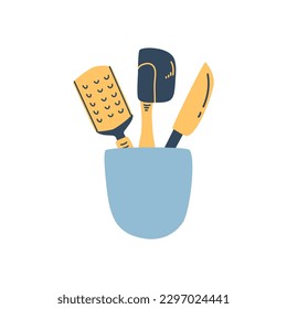 hand drawn cute kitchen utensils