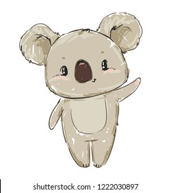 Hand Drawn cute koala bear vector illustration