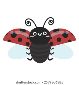 Hand drawn cute ladybug. Suitable for clip art, stickers, flat design illustration, etc