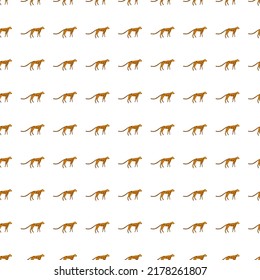 Hand drawn cute leopard seamless pattern. Doodle cheetah endless wallpaper. Wild animals background. Design for fabric, textile, wrapping, illustration